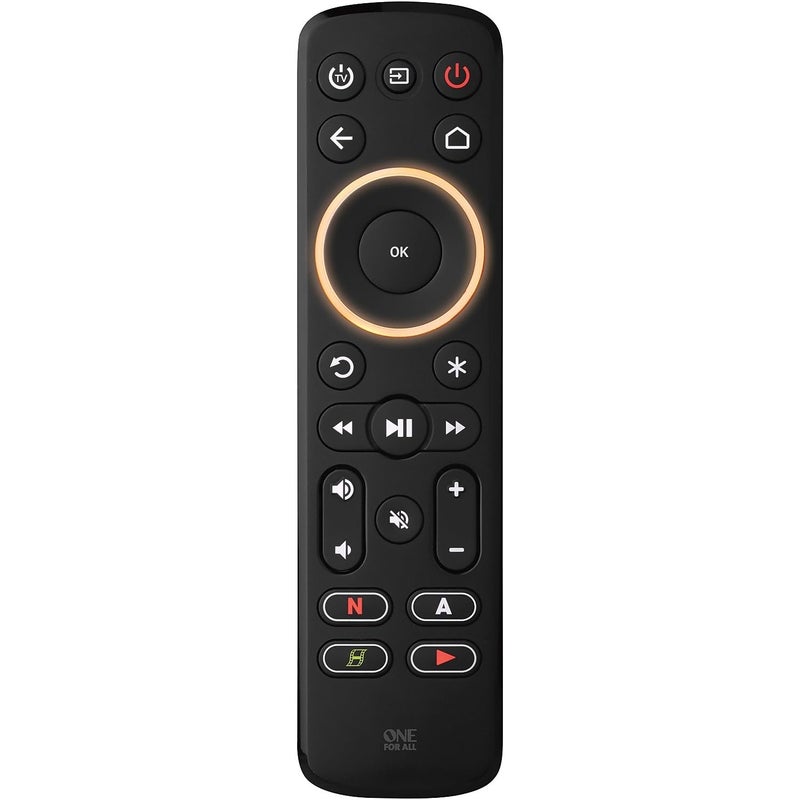 One For All Streamer Remote (New, in Retail Packaging) â€“ Controls up to 3 Devices - (IR) - Control Your Streamer Box, TV and Sound bar â€“ Learning Feature - Backlit Keys - Black â€“ URC7935 - Image 5